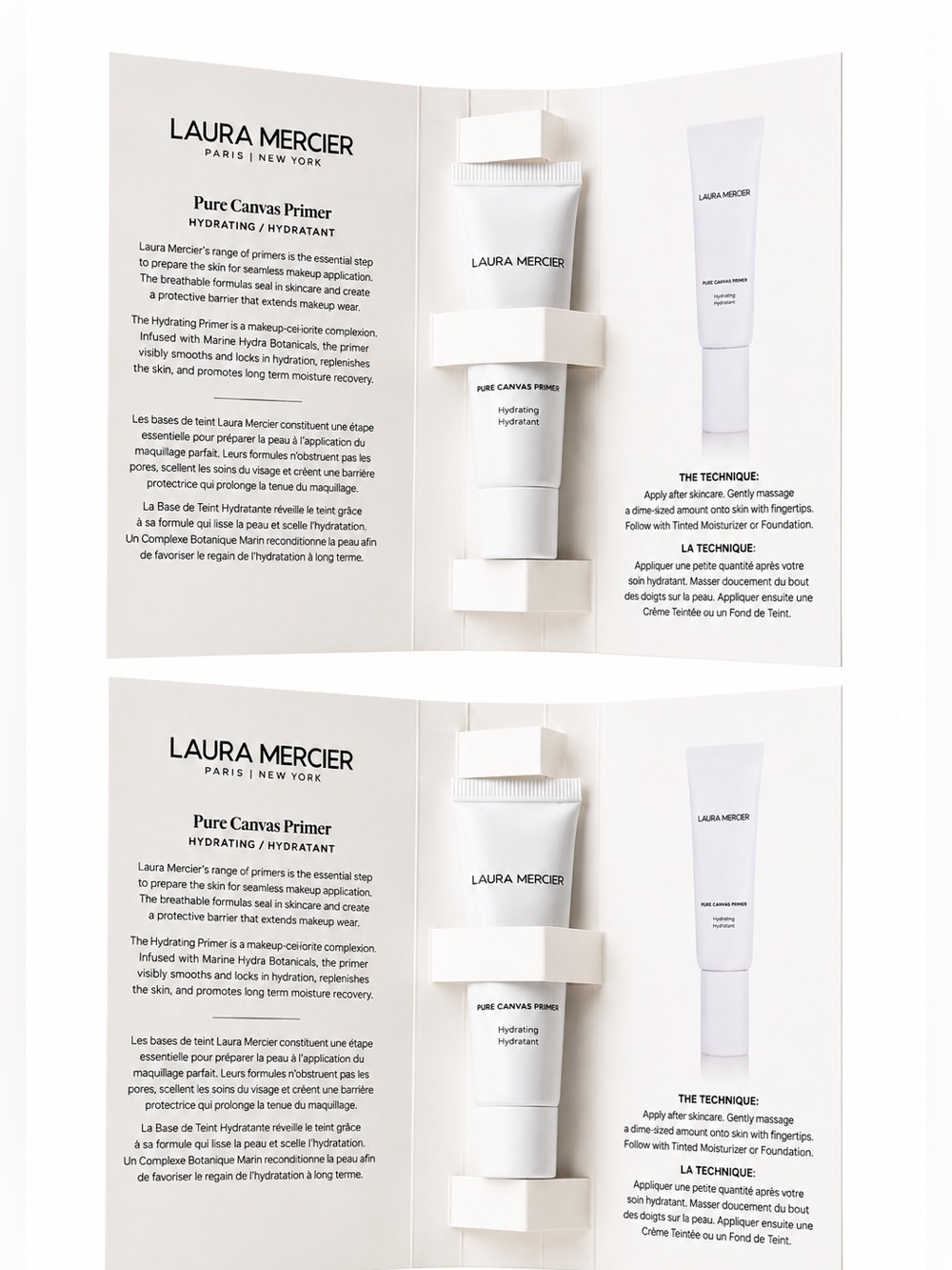 (2) Laura Mercier Pure Canvas Primer Sample Set